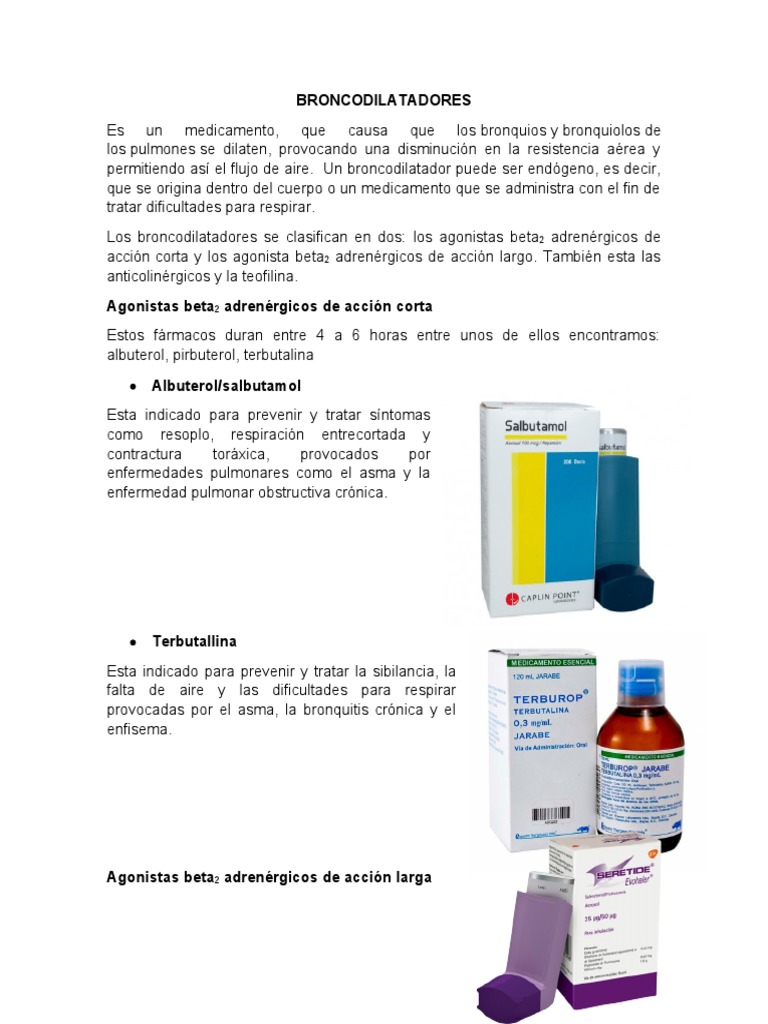 Broncodilatadores 1 | PDF | Bronquitis | Sistema respiratorio