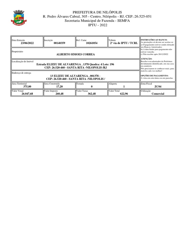 1 Iptu Pdf Serviços Financeiros Economias