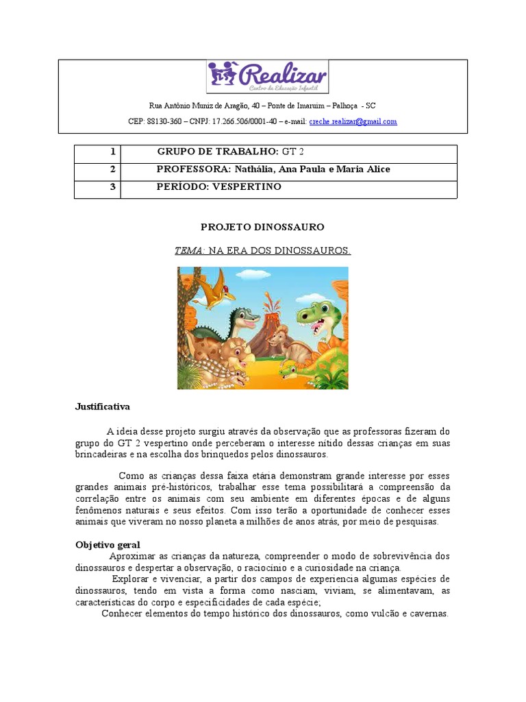 Crianças de Escola Infantil conhecem Era dos Dinossauros - Portal da  Educação