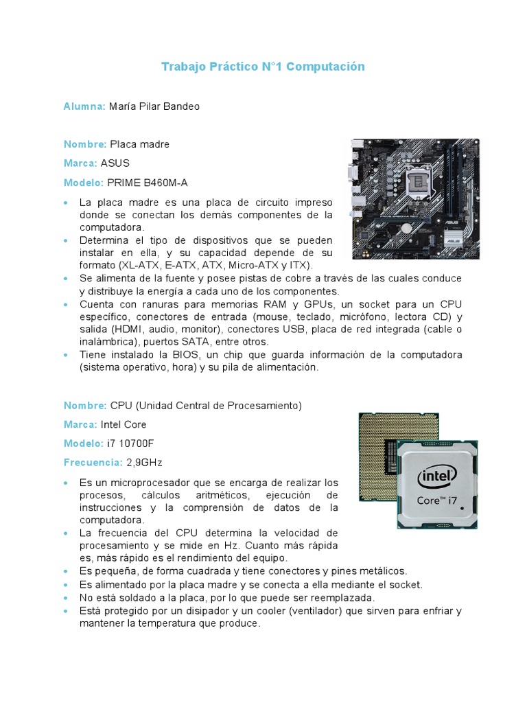 Trabajo Practico Computacion | PDF | Almacenamiento de datos de la ...