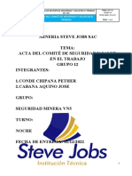 Acta del Comité de Seguridad y Salud en el Trabajo de Minería Steve Jobs