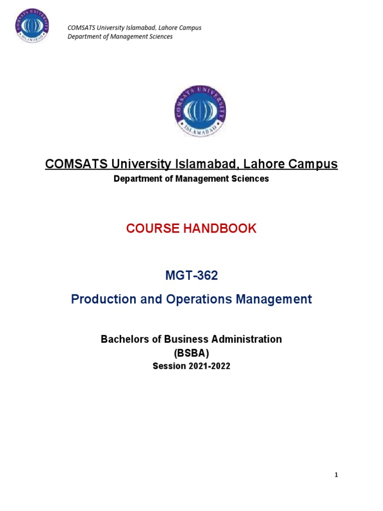 Production and Operations Management Handbook | PDF | Operations ...
