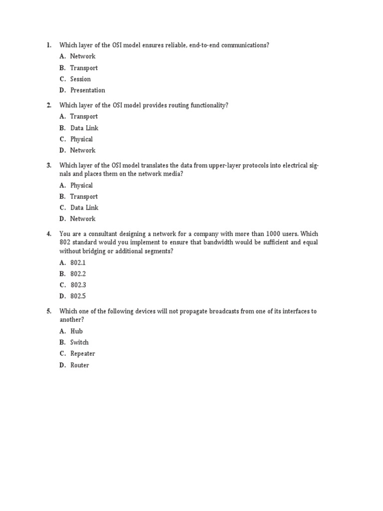 Quiz 2 Osi Model | PDF | Computer Network | Osi Model