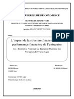 L'impact de La Structure Financière Sur La Performance Financière de L'entreprise