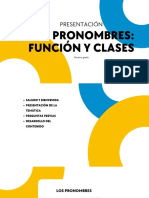Presentación Los Pronombres Función y Clases