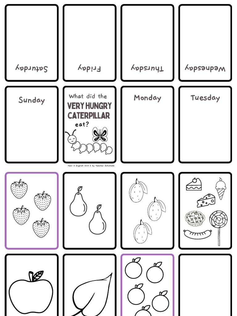 The Very Hungry Caterpillar Worksheet | PDF for The Very Hungry Caterpillar Printables Pdf Free Download