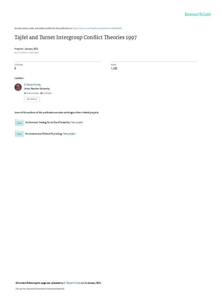 Section Intergroup Conflict Theories Pdf Psychology Politics And Race