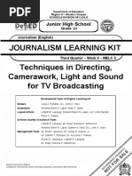 Journalism Learning Kit Techniques in Directing, Camerawork, Light and Sound For TV Broadcasting