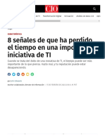 8 Señales de Que Ha Perdido El Tiempo en Una Importante Iniciativa de TI