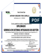 Anthony Gregorio Toro Carrillo: Identificado (A) Con C.I. 1316504321