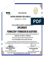 Anthony Gregorio Toro Carrillo: Identificado (A) Con C.I. 1316504321