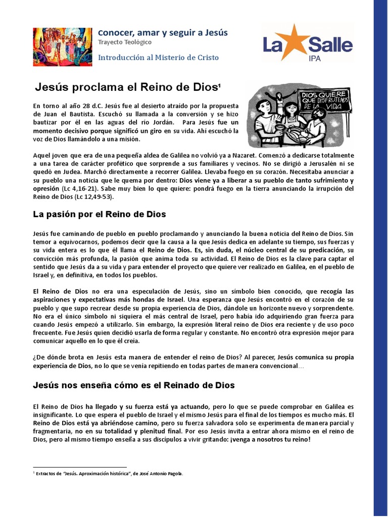 Jesús Proclama El Reino de Dios | PDF | Jesús | Reinado y reino de dios