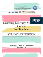 Learning Delivery Modalities Course For Teachers Study Notebook