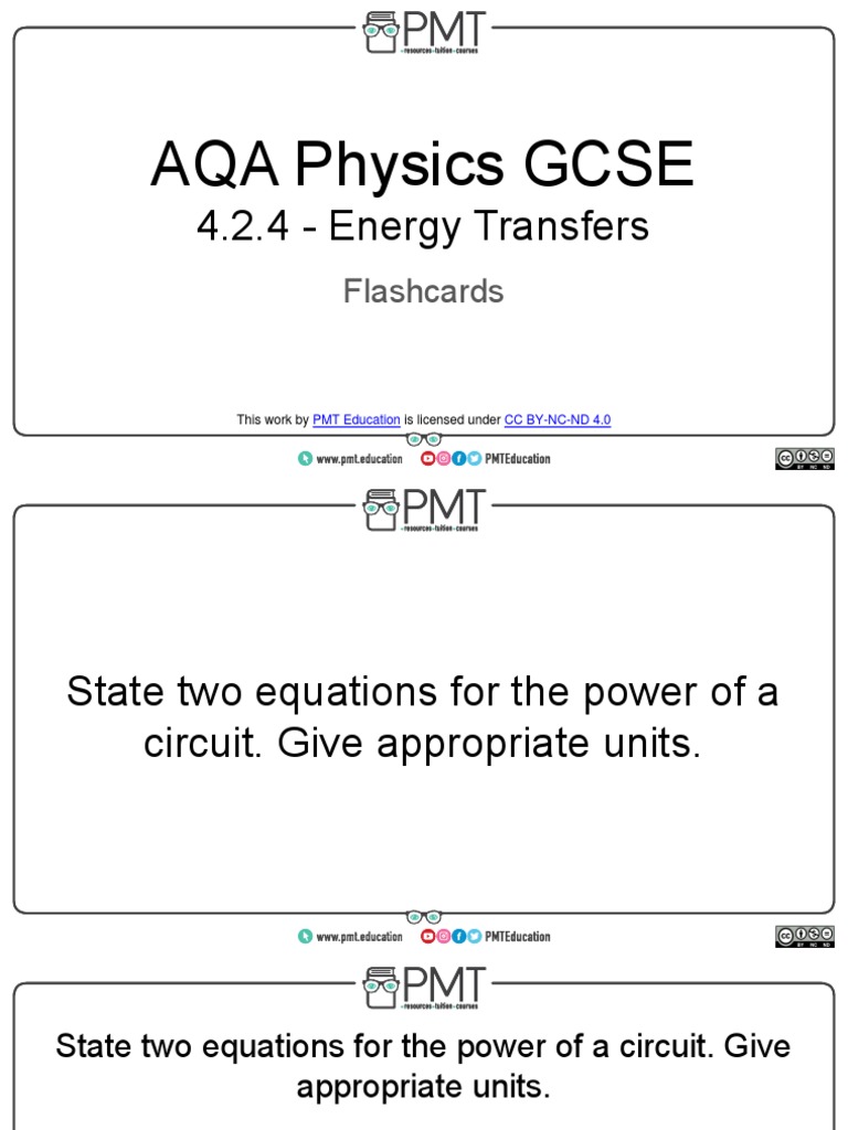 AQA Physics GCSE: Energy Transfers Guide | PDF | Electrical Grid ...