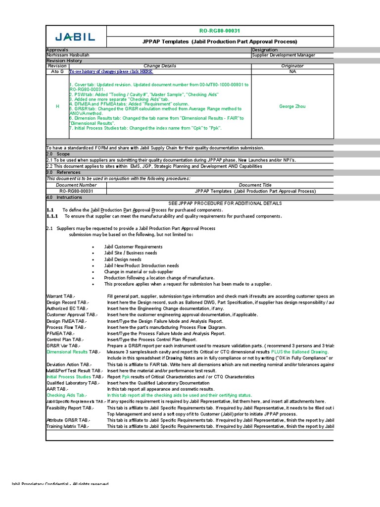 Jabil JPPAP Submission Guidelines | PDF | Business Process | Business