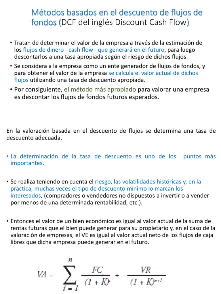 Valoración de Empresas por DCF | PDF | Flujo de caja descontado | Economias