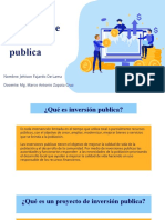 Proyecto de Inversión Publica: Nombre: Jehison Fajardo de Lama Docente: Mg. Marco Antonio Zapata Cruz