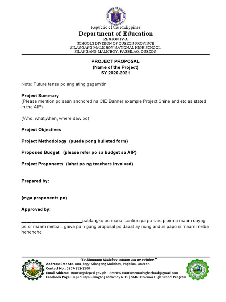 Project Proposal Template | Download Free PDF | Philippines