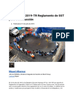 D.S. #011-2019-TR Reglamento de SST para Construcción: Miguel Albornoz