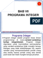 Bab Vii Programa Integer: Materi Ada Di: Http://elearning - Upbatam.ac - Id/n/course/index - PHP