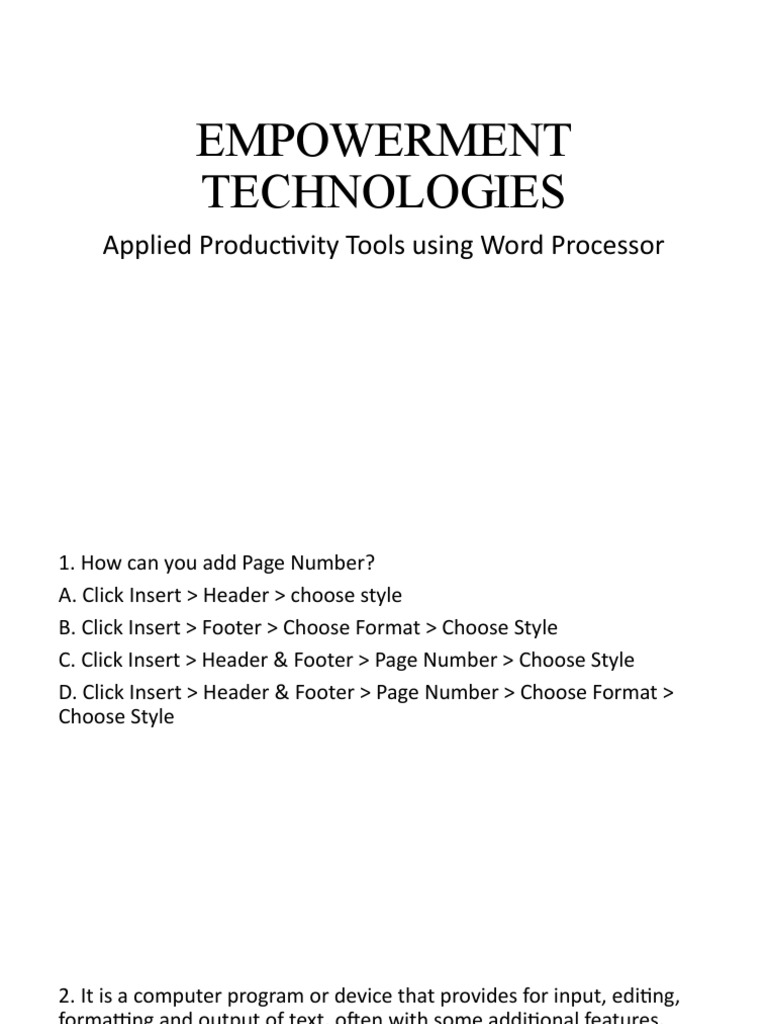 Word Processing Tools Meaning