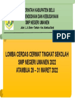 Lomba Cerdas Cermat Tingkat Sekolah SMP Negeri Umanen 2022 ATAMBUA 28 - 31 MARET 2022