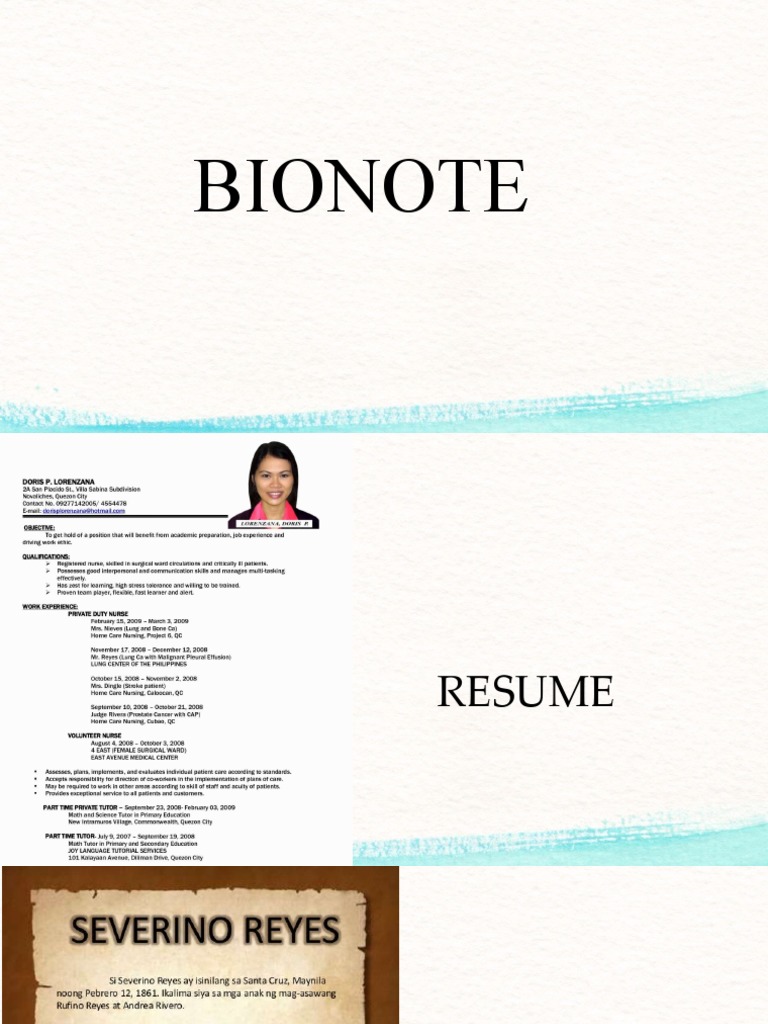 Bionote FPL | PDF