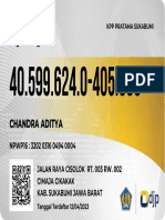 Chandra Aditya: NPWP16: 3202 0316 0494 0004 Jalan Raya Cisolok Rt. 003 Rw. 002 Cimaja Cikakak Kab. Sukabumi Jawa Barat