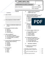 Examen de Ciencia 4to Grado