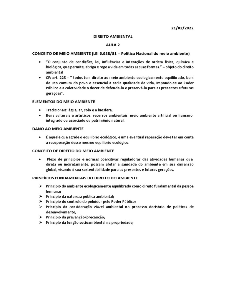 Direito ao Meio Ambiente Equilibrado | PDF | Sustentabilidade | Direito ...