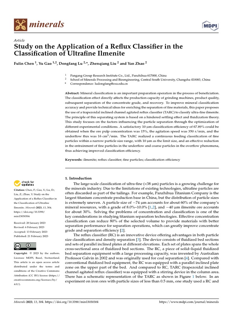 Reflux Classifier | PDF | Pressure | Fluidization