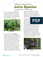 Informational Reading Comprehension Invasive Species