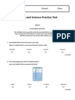 Maths and Science Practice Test