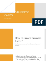 Creating Business Cards: Ms Publisher