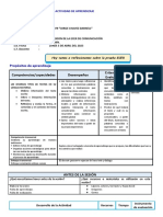 Propósitos de Aprendizaje: Competencias/capacidades Desempeños Criterios de Evaluación Evidencia de Aprendizaje