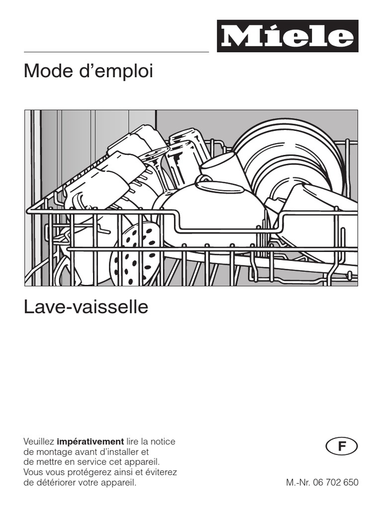 Mode d'emploi LaveVaisselle Miele PDF Lavevaisselles Chlorure — free download