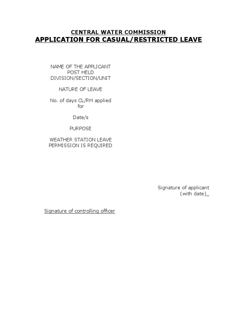 Restricted Leave Application Form | PDF