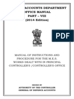 Defence Accounts Department Office Manual Part - Viii (2014 Edition)