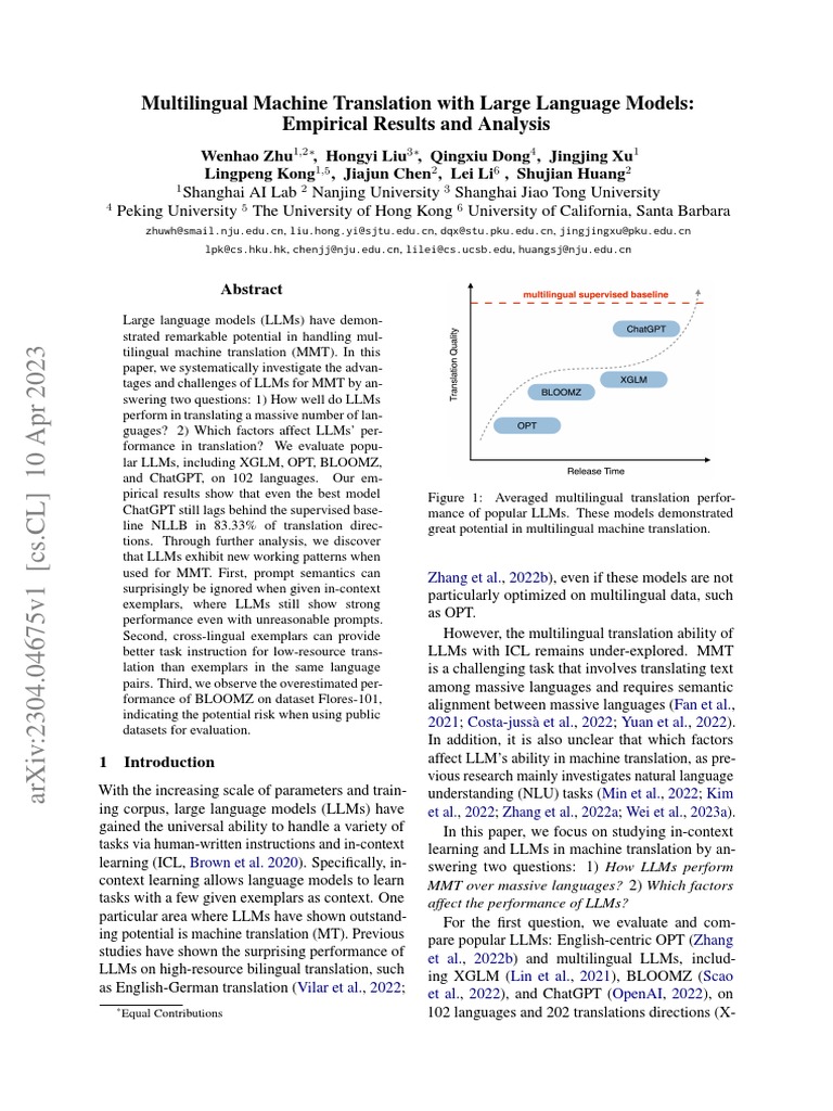 Multilingual Machine Translation With Large Language Models: Empirical ...