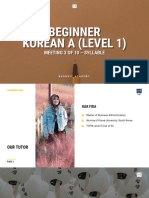 Beginner Korean A (Level 1) : Meeting 3 of 10 - Syllable