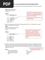 Alculation Involving Concentration-Ak