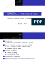 Estadística Y Probabilidad 523250.: Profesores: Guillermo Ferreira & Jean Paul Navarrete