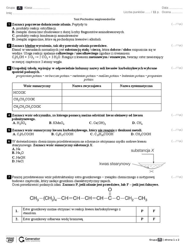 test-pochodne-weglowodorow-test-z-widoczna-punktacja-pdf