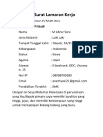 Surat Lamaran Kerja: A. Biodata Pribadi