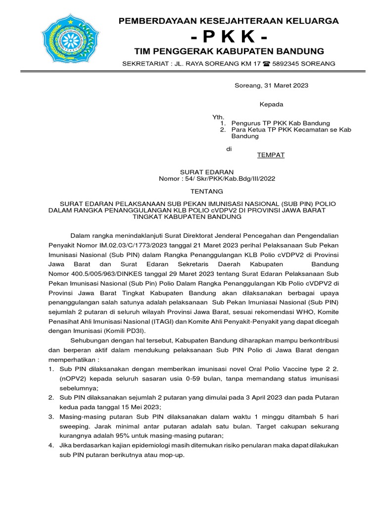 54 SURAT EDARAN PIN POLIO PDF