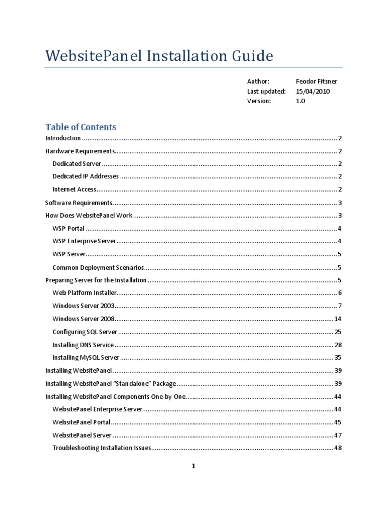 WebsitePanel Installation Guide | PDF | File Transfer Protocol ...