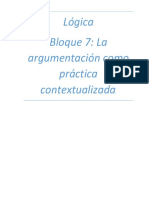 Lógica Bloque 7: La Argumentación Como Práctica Contextualizada