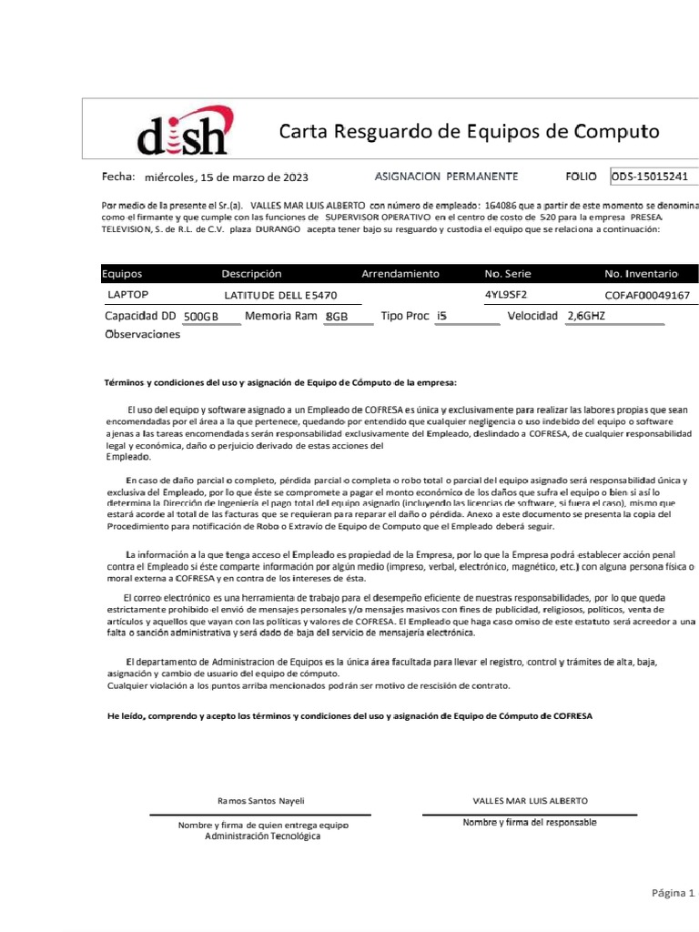 Carta Equipos 164086 - 230315 - 164136 | PDF