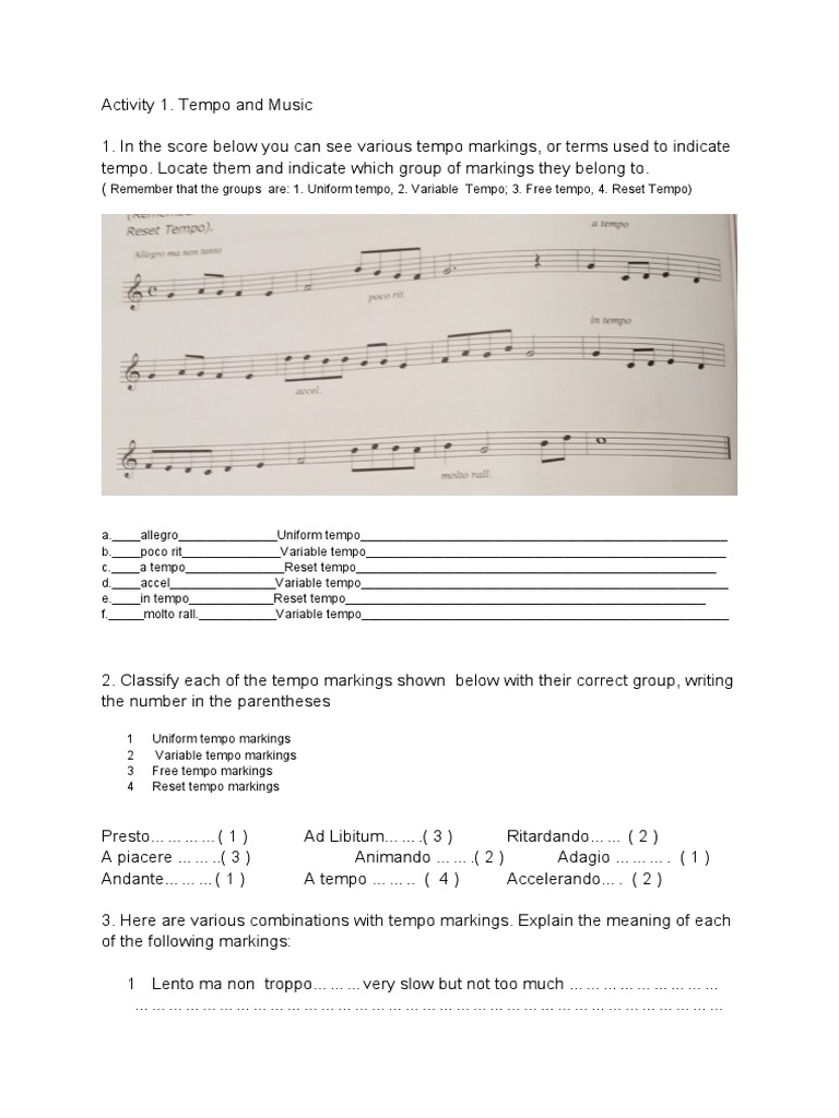 Understanding Tempo Markings in Music | PDF | Tempo | Notation