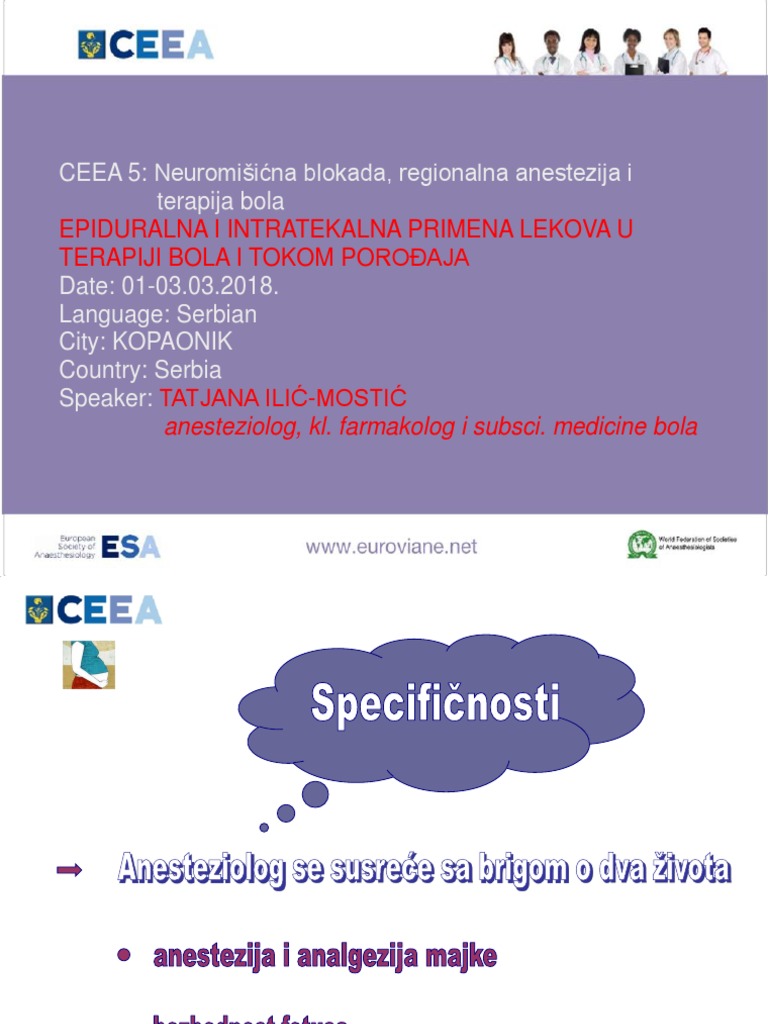 Ceea 5: Neuromišićna Blokada, Regionalna Anestezija I Terapija Bola | PDF